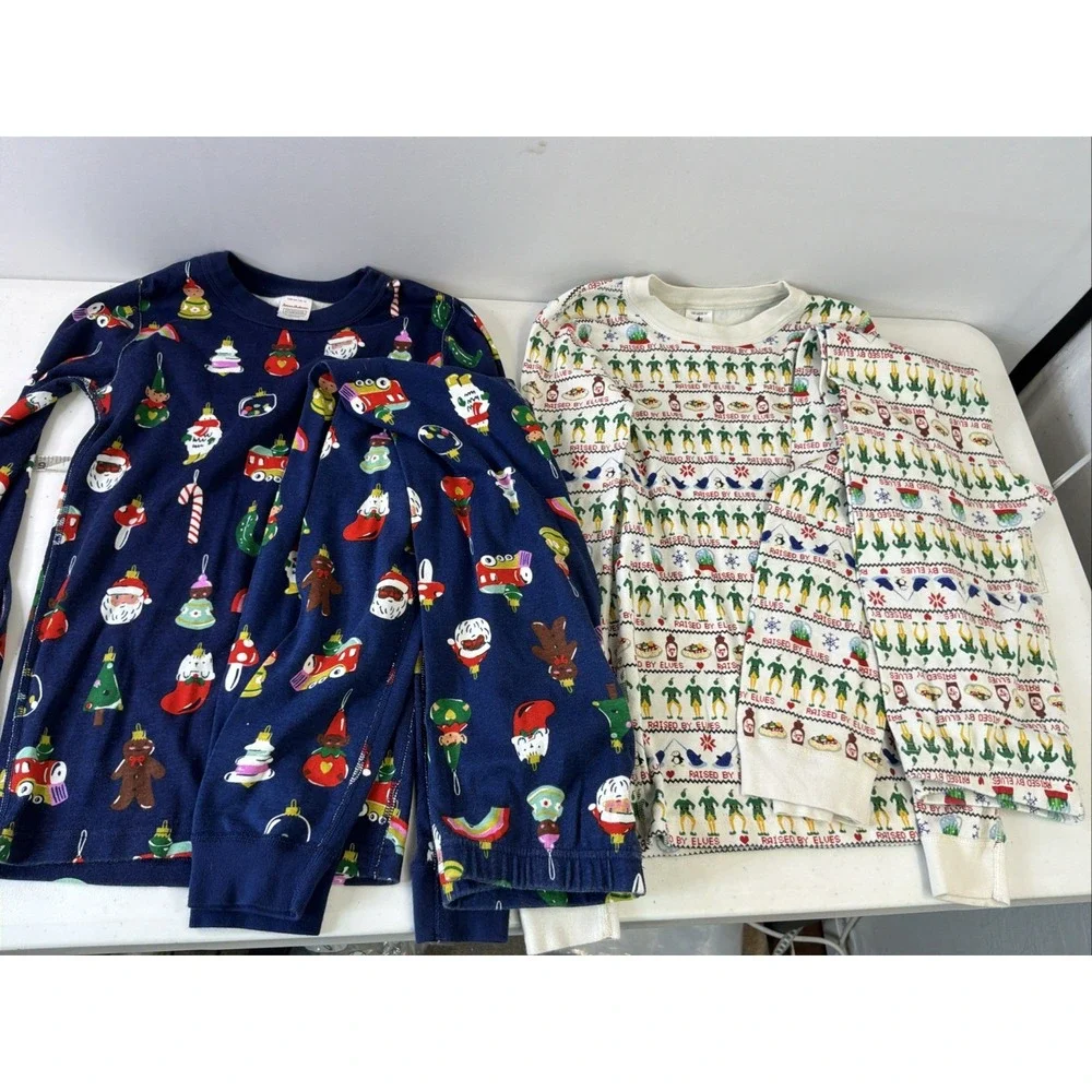 Boy/ Girl Hanna Andersson Christmas Holiday 2 PJ sets Buddy the elf size 14